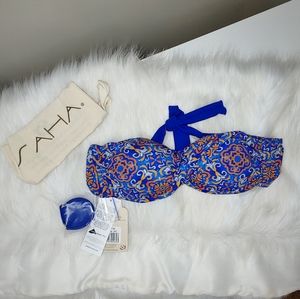 SAHA URANIA TWIST BANDEAU BIKINI TOP XS